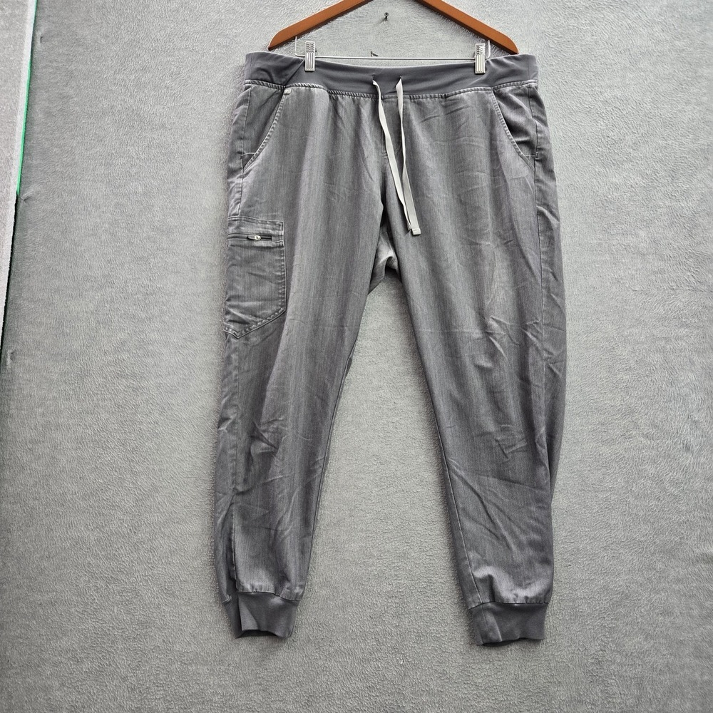 FIGS Women Scrub Pants 2XL Gray Zamora Jogger Medical